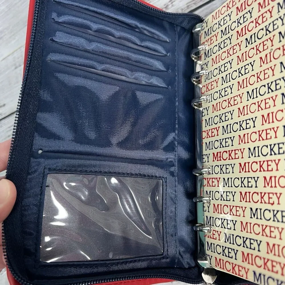 Vintage Mickey Mouse Zip Around Planner Disney Personal Size 90s Y2K‎